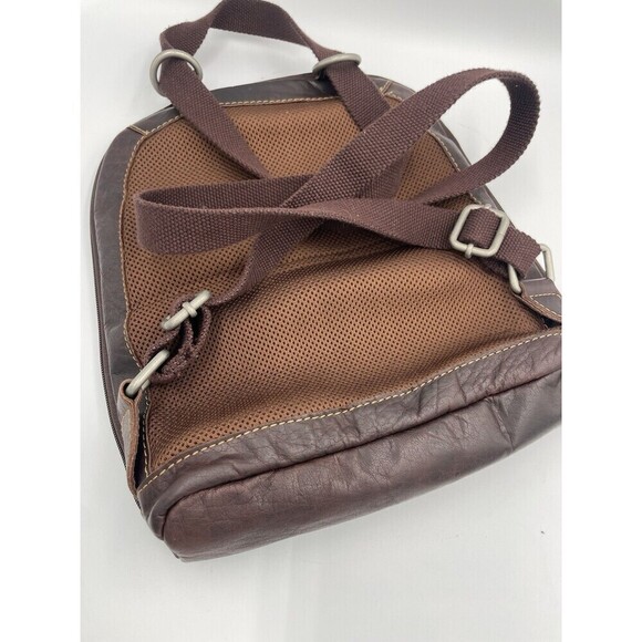 Jack Georges LEATHER BACKPACK "Voyager" DISTRESSED BROWN Unisex CONVERTIBLE BAG - Picture 8 of 16